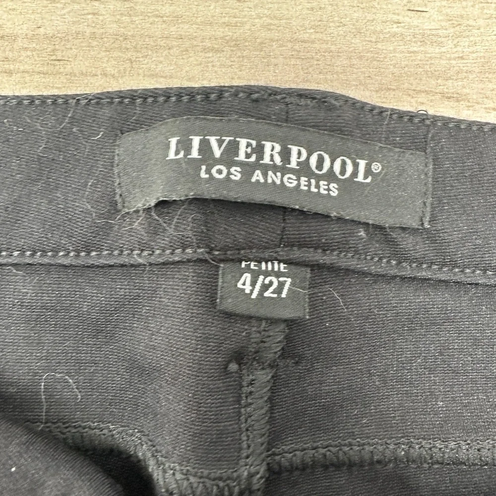Liverpool Black Mid-Rise Skinny Crop Jeggings 5 Pocket Stretch Size 4 /27 Petite